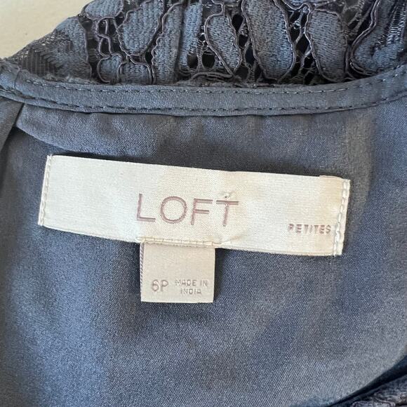 LOFT Blue Dress with Capped Sleeves Size 6P Petites - Picture 11 of 16